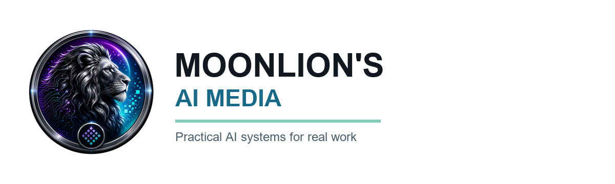 MoonLion's AI Media practical AI systems logo